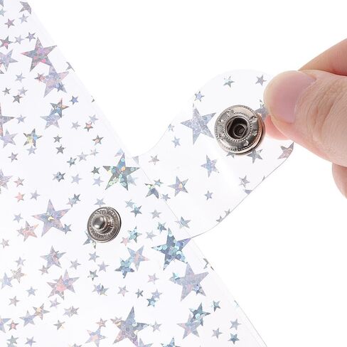 قطعتان من أغطية المجلدات القابلة لإعادة الملء مقاس A5، غطاء دفتر ملاحظات من مادة PVC مكون من 6 حلقات لامعة دفتر ملاحظات بحلقة دائرية، جيب مزود بزر كبس in Kuwait