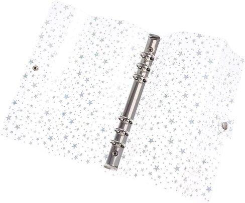 قطعتان من أغطية المجلدات القابلة لإعادة الملء مقاس A5، غطاء دفتر ملاحظات من مادة PVC مكون من 6 حلقات لامعة دفتر ملاحظات بحلقة دائرية، جيب مزود بزر كبس in Kuwait