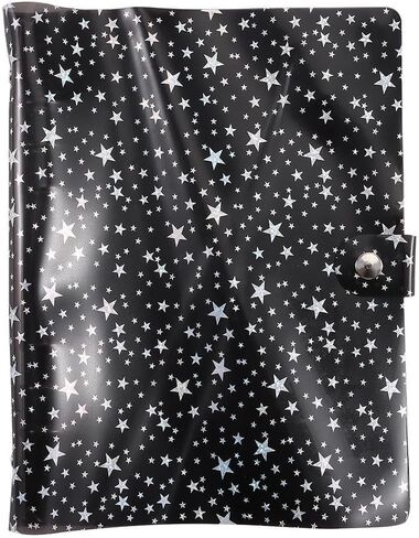 قطعتان من أغطية المجلدات القابلة لإعادة الملء مقاس A5، غطاء دفتر ملاحظات من مادة PVC مكون من 6 حلقات لامعة دفتر ملاحظات بحلقة دائرية، جيب مزود بزر كبس in Kuwait