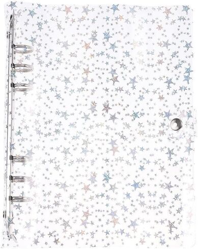 قطعتان من أغطية المجلدات القابلة لإعادة الملء مقاس A5، غطاء دفتر ملاحظات من مادة PVC مكون من 6 حلقات لامعة دفتر ملاحظات بحلقة دائرية، جيب مزود بزر كبس in Kuwait