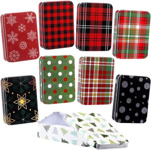 Yungyan 36 Pcs Christmas Gift Card Holder Tin Boxes Rustic Metal Tin Boxes with Lids Small Colorful Christmas Boxes Containers for Christmas Party Favors Xmas Holiday Gifts Stocking Stuffers(Classic) in Kuwait