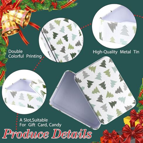 Yungyan 36 Pcs Christmas Gift Card Holder Tin Boxes Rustic Metal Tin Boxes with Lids Small Colorful Christmas Boxes Containers for Christmas Party Favors Xmas Holiday Gifts Stocking Stuffers(Classic) in Kuwait