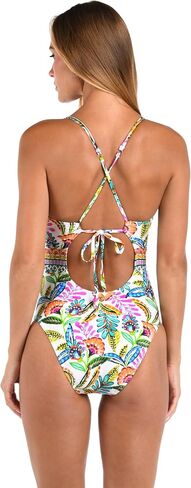 Sunshine 79 Women's Standard Plunge Mio One Piece Swimsuit, Ivory//Ivory Coast, 4 in Saudi Arabia