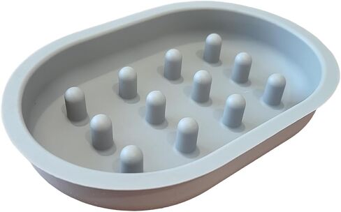 وعاء تغذية بطيء متوافق مع مغذيات Sureflap Surefeed - وعاء تغذية بطيء من السيليكون خالٍ من مادة BPA وآمن للاستخدام في غسالة الأطباق للسلالات الصغيرة والمتوسطة، وعاء طعام القطط اللغز غير القابل للانزلاق، مثالي للأكل السريع (رمادي) in Saudi Arabia