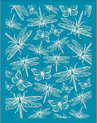 OLYCRAFT 4x5 Inch Silk Screen for Polymer Clay Dragonfly Butterfly Clay Stencils Reusable Silk Screen Stencils Non-Adhesive Transfer Stencils Mesh Stencil for Polymer Clay Jewelry Making in Saudi Arabia
