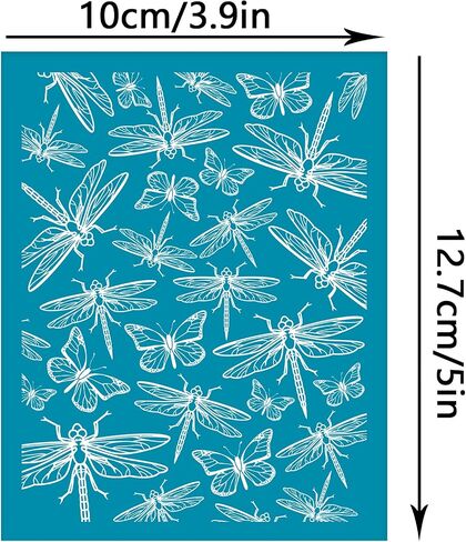 OLYCRAFT 4x5 Inch Silk Screen for Polymer Clay Dragonfly Butterfly Clay Stencils Reusable Silk Screen Stencils Non-Adhesive Transfer Stencils Mesh Stencil for Polymer Clay Jewelry Making in Saudi Arabia