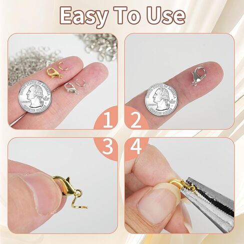 700Pcs Lobster Claw Clasps and Open Jump Rings Set, Necklace Clasps Bracelet Clasps Jewelry Clasps Charm Clasps, Lobster Clasp and Closures for Jewelry Making with Storage Box, Golden & Silver in Saudi Arabia