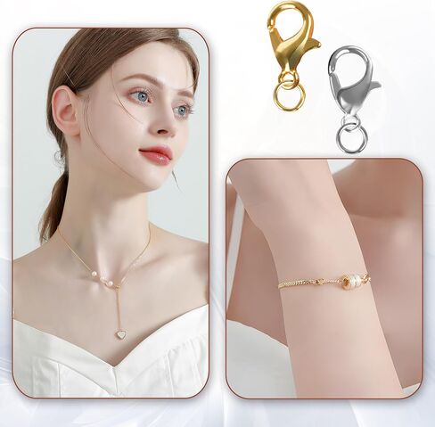 700Pcs Lobster Claw Clasps and Open Jump Rings Set, Necklace Clasps Bracelet Clasps Jewelry Clasps Charm Clasps, Lobster Clasp and Closures for Jewelry Making with Storage Box, Golden & Silver in Saudi Arabia