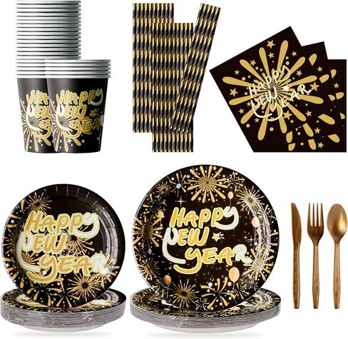 200Pcs Christmas Party Decorations Christmas Disposable Dinnerware Set for 25 guests Merry Christmas Theme Plates and Napkins,Cups,Cutlery,Forks for Christmas Party Supplies in Saudi Arabia
