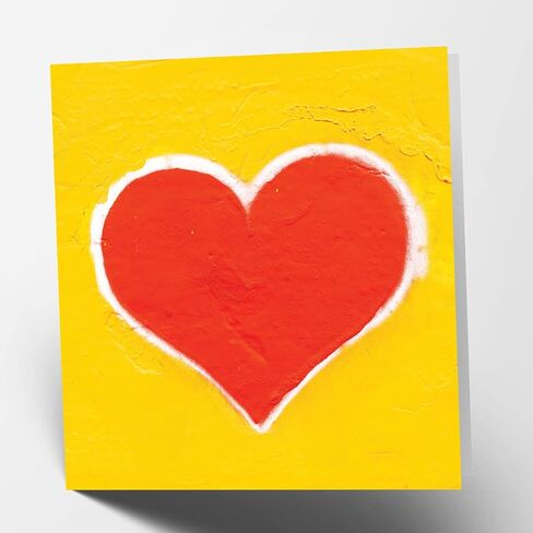 Maturi Red Heart Blank Greetings Card, Valentines, Wedding, Anniversary, 6" x 6" Square in Saudi Arabia