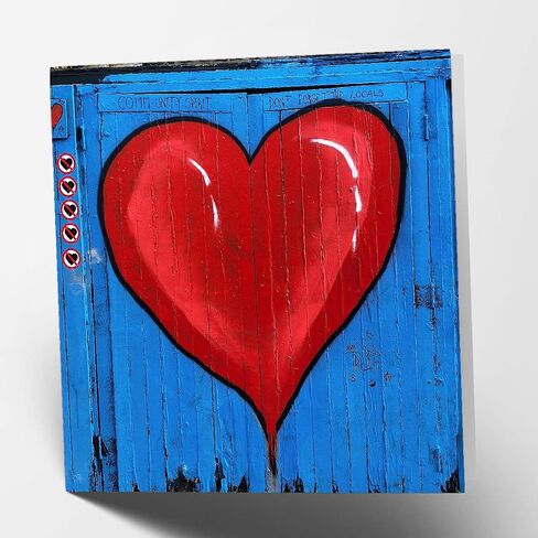 Maturi Red Heart Blank Greetings Card, Valentines, Wedding, Anniversary, 6" x 6" Square in Saudi Arabia
