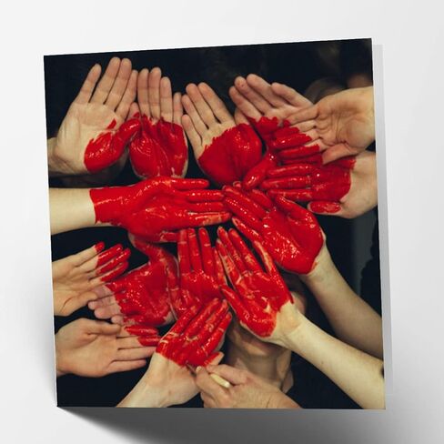 Maturi Red Heart Blank Greetings Card, Valentines, Wedding, Anniversary, 6" x 6" Square in Saudi Arabia