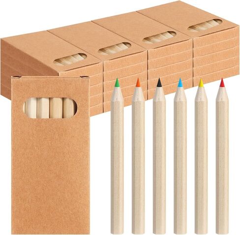 120pcs/20 Boxes Mini Colored Pencils Bulk Kids Drawing Colored Pencils Bulk Party Favor, 6 Color Pencils in Kraft Boxes, 3.5 Inch Short Coloring Pencils Pre-sharpened for Classroom School Supplies in Saudi Arabia