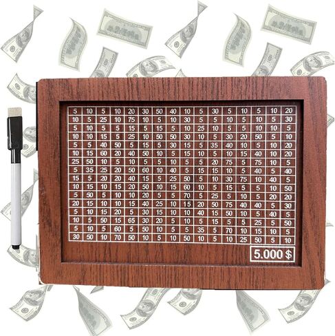 Kakeibo Money Box: Wooden Piggy Bank for Adults, Portable Savings Box with Counter - Money Saving Box (5000), HGFJDG2 in Saudi Arabia