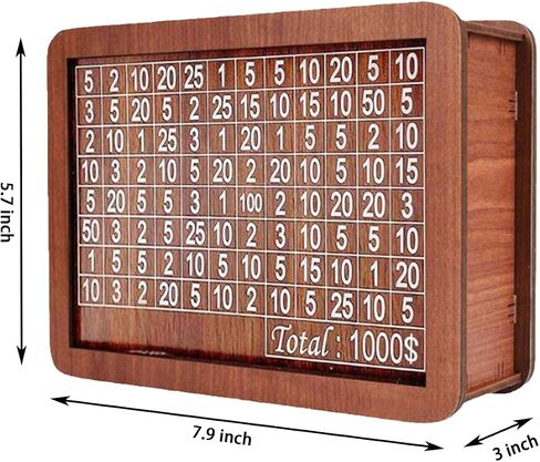 Kakeibo Money Box: Wooden Piggy Bank for Adults, Portable Savings Box with Counter - Money Saving Box (5000), HGFJDG2 in Saudi Arabia