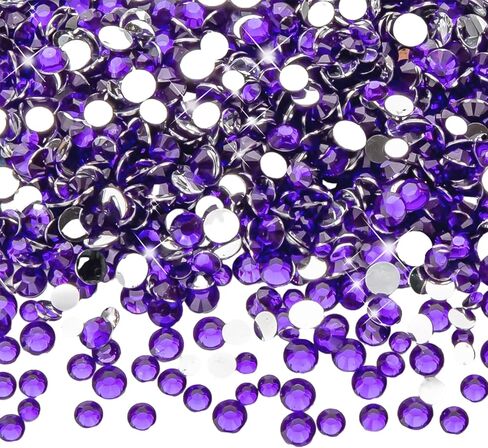 30000Pcs Purple Resin Rhinestones, SS6/2mm Purple Rhinestones Flatback, Purple Rhinestones Bulk, Purple Crystal Rhinestones, Purple Rhinestones for DIY Crafts, Purple Rhinestones for Tumblers in Kuwait