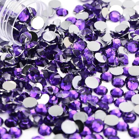 30000Pcs Purple Resin Rhinestones, SS6/2mm Purple Rhinestones Flatback, Purple Rhinestones Bulk, Purple Crystal Rhinestones, Purple Rhinestones for DIY Crafts, Purple Rhinestones for Tumblers in Kuwait
