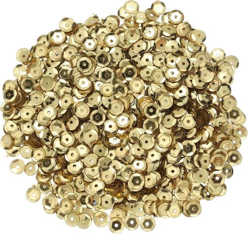 MECCANIXITY Loose Sequins Silver Backed Sequins 2400Pcs Cup Sequins Embroidery Sequins for Jewelry Making Crafts Sewing,Light Gold in Saudi Arabia