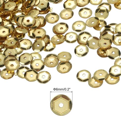 MECCANIXITY Loose Sequins Silver Backed Sequins 2400Pcs Cup Sequins Embroidery Sequins for Jewelry Making Crafts Sewing,Light Gold in Saudi Arabia