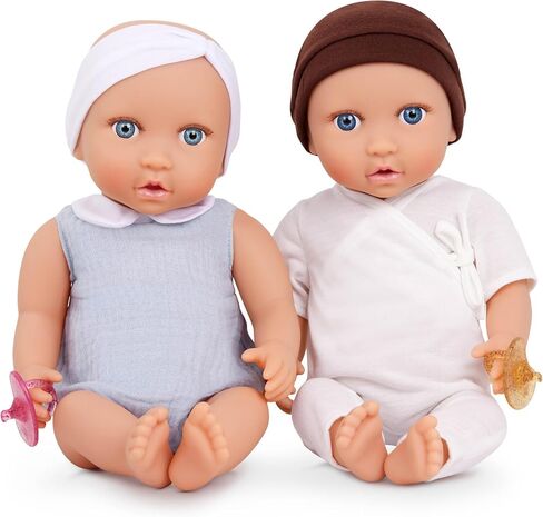 LullaBaby – 14-inch Realistic Baby Twin Dolls – Fair Skin Tones & Brown Eyes – Star & Floral Swaddles – Cute Hat & Headband – Toys For Kids Ages 2 & Up – Twin Baby Dolls & Sleep Sacks Set – Boy & Girl in Saudi Arabia