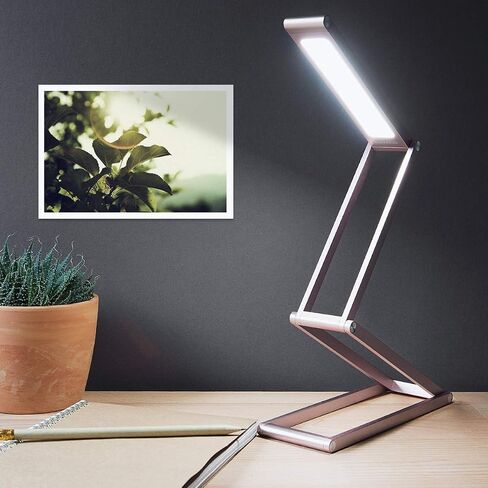 مصباح مكتب LED قابل للطي من kwmobile - مصباح طاولة USB محمول قابل للطي مع 3 إعدادات سطوع - للمنزل والقراءة والدراسة والعمل والسفر - فضي in Saudi Arabia