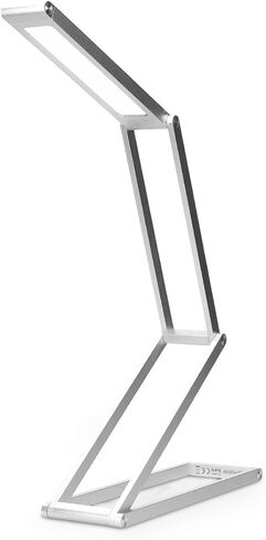 مصباح مكتب LED قابل للطي من kwmobile - مصباح طاولة USB محمول قابل للطي مع 3 إعدادات سطوع - للمنزل والقراءة والدراسة والعمل والسفر - فضي in Saudi Arabia