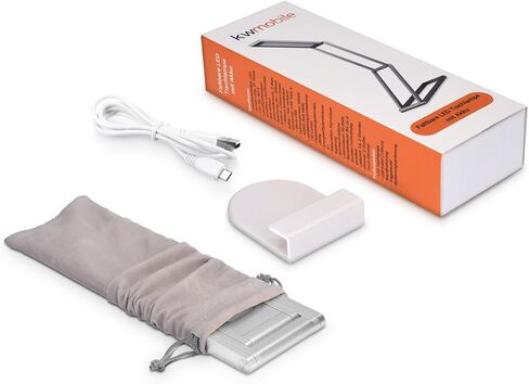 مصباح مكتب LED قابل للطي من kwmobile - مصباح طاولة USB محمول قابل للطي مع 3 إعدادات سطوع - للمنزل والقراءة والدراسة والعمل والسفر - فضي in Saudi Arabia