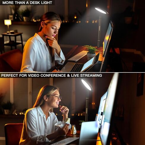VERSKI Desk Lamp LED with Remote Control, Desk Light for Video Conferencing, Zoom Light with Clamp, Adjustable Brightness & Color Temperature, Webcam Light, Keylight, Table Lamp in Saudi Arabia