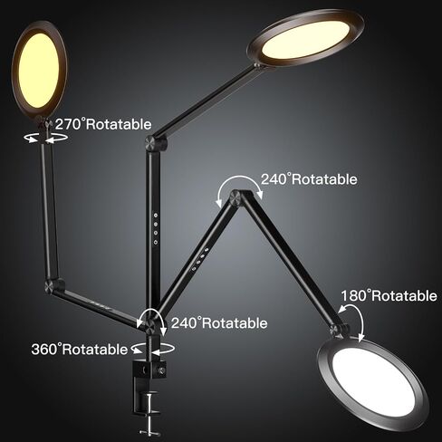 VERSKI Desk Lamp LED with Remote Control, Desk Light for Video Conferencing, Zoom Light with Clamp, Adjustable Brightness & Color Temperature, Webcam Light, Keylight, Table Lamp in Saudi Arabia