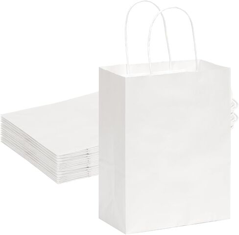 35 قطعة من أكياس الهدايا من OUTUXED، وأكياس ورقية بنية بمقابض، وأكياس ورق كرافت متوسطة الحجم مقاس 7.1 × 3.6 × 9.3 بوصة للبيع بالتجزئة، وتغليف الهدايا، والتسوق in Kuwait