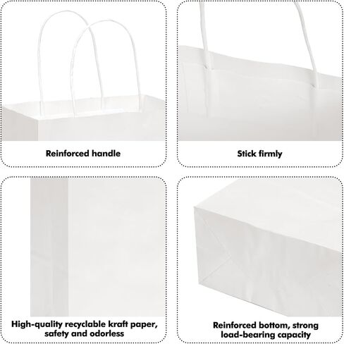 35 قطعة من أكياس الهدايا من OUTUXED، وأكياس ورقية بنية بمقابض، وأكياس ورق كرافت متوسطة الحجم مقاس 7.1 × 3.6 × 9.3 بوصة للبيع بالتجزئة، وتغليف الهدايا، والتسوق in Kuwait