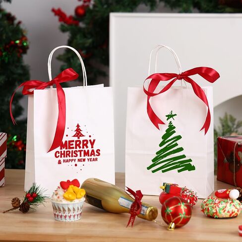 35 قطعة من أكياس الهدايا من OUTUXED، وأكياس ورقية بنية بمقابض، وأكياس ورق كرافت متوسطة الحجم مقاس 7.1 × 3.6 × 9.3 بوصة للبيع بالتجزئة، وتغليف الهدايا، والتسوق in Kuwait