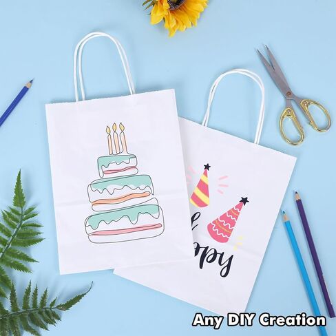 35 قطعة من أكياس الهدايا من OUTUXED، وأكياس ورقية بنية بمقابض، وأكياس ورق كرافت متوسطة الحجم مقاس 7.1 × 3.6 × 9.3 بوصة للبيع بالتجزئة، وتغليف الهدايا، والتسوق in Kuwait