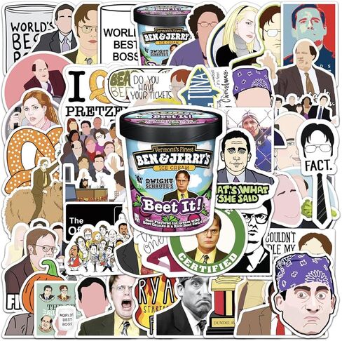 The Office Variety 50ct Vinyl Large Deluxe Stickers Variety Pack - Laptop, Water Bottle, Scrapbooking, Tablet, Skateboard, Indoor/Outdoor - Set of 50 in Saudi Arabia
