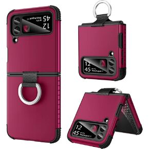 BENTOBEN for Samsung Galaxy Z Flip 3 Case, Z Flip 3 5G Case, Heavy Duty 2 in 1 Full Body Rugged Shockproof Protection Cover with Ring Girls Women Boy Men Covers for Galaxy Z Flip 3 6.7", Black