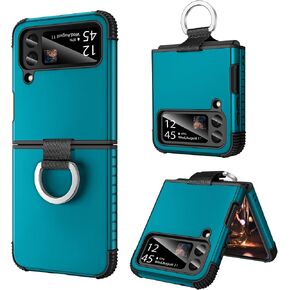 BENTOBEN for Samsung Galaxy Z Flip 3 Case, Z Flip 3 5G Case, Heavy Duty 2 in 1 Full Body Rugged Shockproof Protection Cover with Ring Girls Women Boy Men Covers for Galaxy Z Flip 3 6.7", Black in Kuwait