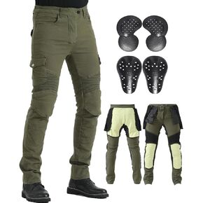 CTBQiTom Motorcycle Pants for Men with Protection Lining Motocross Motorbike Dirt Bike Jeans CE Armored Riding Pants