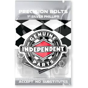 Independent Genuine Parts Cross Bolts Standard Phillips Skateboard Hardware (Black/Silver, 1")