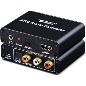 HDMI ARC Adapter, Tendak ARC Audio Extractor with Digital Optical TOSLINK SPDIF/Coaxial and Analog 3.5mm L/R Stereo Audio Converter for HDTV Soundbar Speaker Amplifier