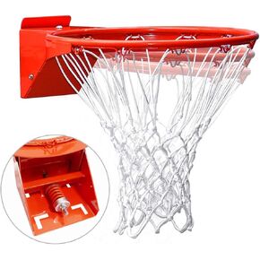 Professional 180º Heavy Duty Breakaway Basketball Rim，18 inch Flex Rim Goal Replacement Fits 5"x5", 5"x4", 4"x3"，5"x3" Hole Pattern Backboard