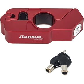RADIKAL RK538R Griplock Motorcycle Moped Lock Handlebar Grip Lock Brake Lock Motorcycle Heavy Duty Anti Theft Grip-Lock Grip Lever Lock Motorbike, Universal