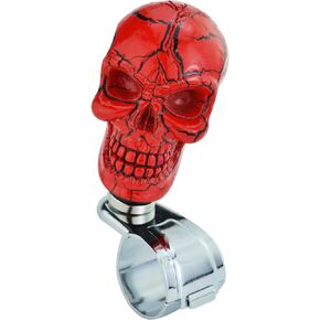 Steering Wheel Spinner Skull Funny Power Handle Suicide Knob for Most Manual Automatic Transmission Vehicles (Silver)