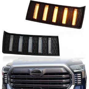 Switchback White/Amber LED Front Fog Daytime Running Lamp Dynamic Sequential LED Turn Signal Light Function Compatible with Toyota Tundra 2022 2023 SR SR5 Limited