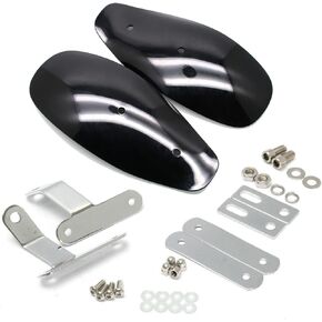 MZS Motorcycle Handguards, Hand Guards Wind Cold Handlebar Protector Deflectors Universal 8mm 10mm Black for Motorbike Street Enduro Adventure Standard Bike Scooter Cruiser Touring