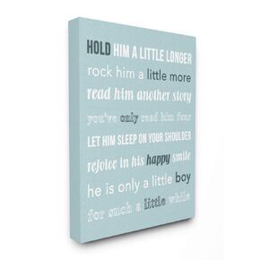 The Kids Room by Stupell Hold Him A Little Longer Teal Wall Plaque Art