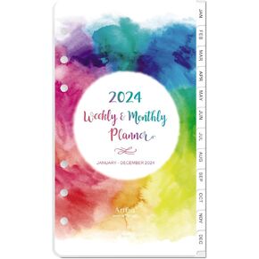 2024 Planner Refills - Planner Refills 2024, 2024 Weekly and Monthly Planner Refills, A6 Planner Inserts, 3.75 x 6.75 inch, 6 Holes, 2024 Planner Inserts from Jan.2024-Dec.2024, A6 Planner Refills -