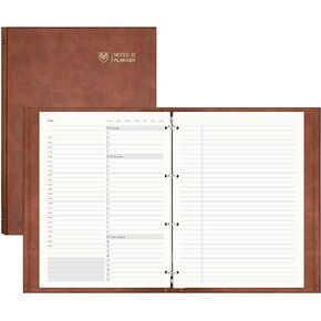 EMSHOI Daily Planner Refill 8.5" X 11", 80 Sheets, 160 Pages A4 4-Ring Binder Planner Inserts, Thick Cream Color Refill Paper, 100 GSM Loose Leaf, A4 Paper Refills with Gift Box