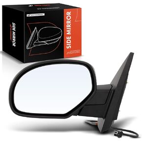 A-Premium Pair (2) Side View Mirror - Compatible with Chevy & GMC -Silverado 1500 2500 3500 HD, Avalanche, Suburban, Tahoe, Sierra, Yukon - Power Heated Manual Folding Driver and Passenger Side Mirror