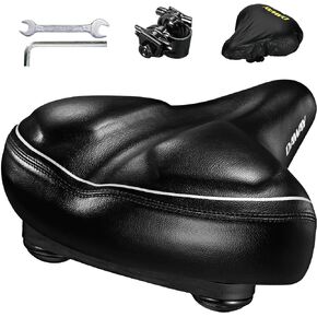 DAWAY C40 Ultra Comfortable Oversized Bike Seat - Memory Foam Padded, Extra Wide Bicycle Saddle, Ergonomic Replacement Cushion for Men Women - Fits for Peloton, Cruiser, Mountain, Road, Exercise Bikes
