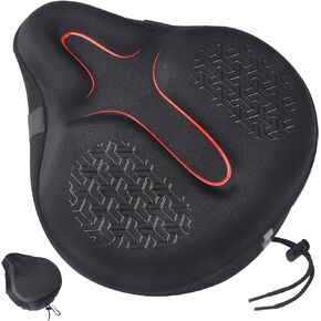 Zacro Wide Bike Seat Cushion, Gel Padded Large Bike Seat Cover for Men Women Comfort, Extra Soft Oversized Padding Bicycle Saddle Fit for Peloton, Spin Stationary Exercise, Mountain Road Cycling Bike